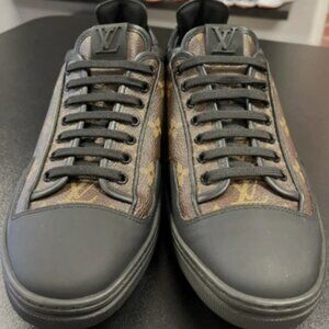 Size 10 US / 9 LV - Louis Vuitton Brown Monogram Canvas Slalom Low Top Sneakers